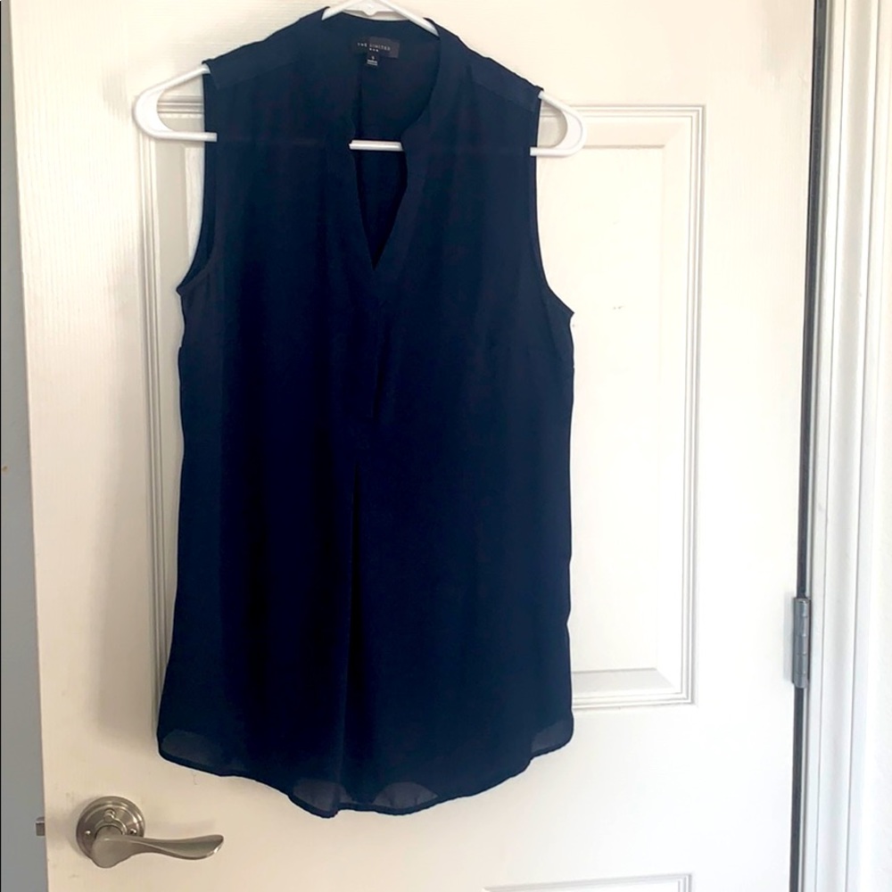 Navy sleeveless top from The Limited